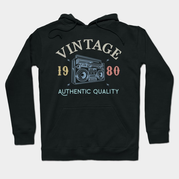 39 Years Old 1980 Vintage 39th Birthday Anniversary Gift Hoodie by bummersempre66